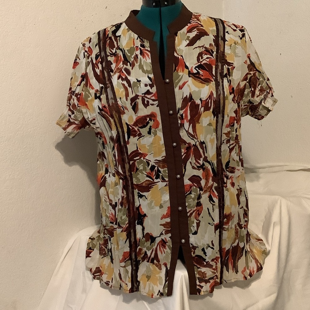 Notations Multicolor Floral Button-Down Shirt